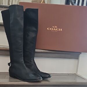 Coach Women's Sleek Black Over the Knee Boots